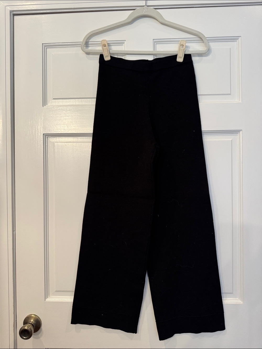 Zara Black Wide-Leg Knit Joggers